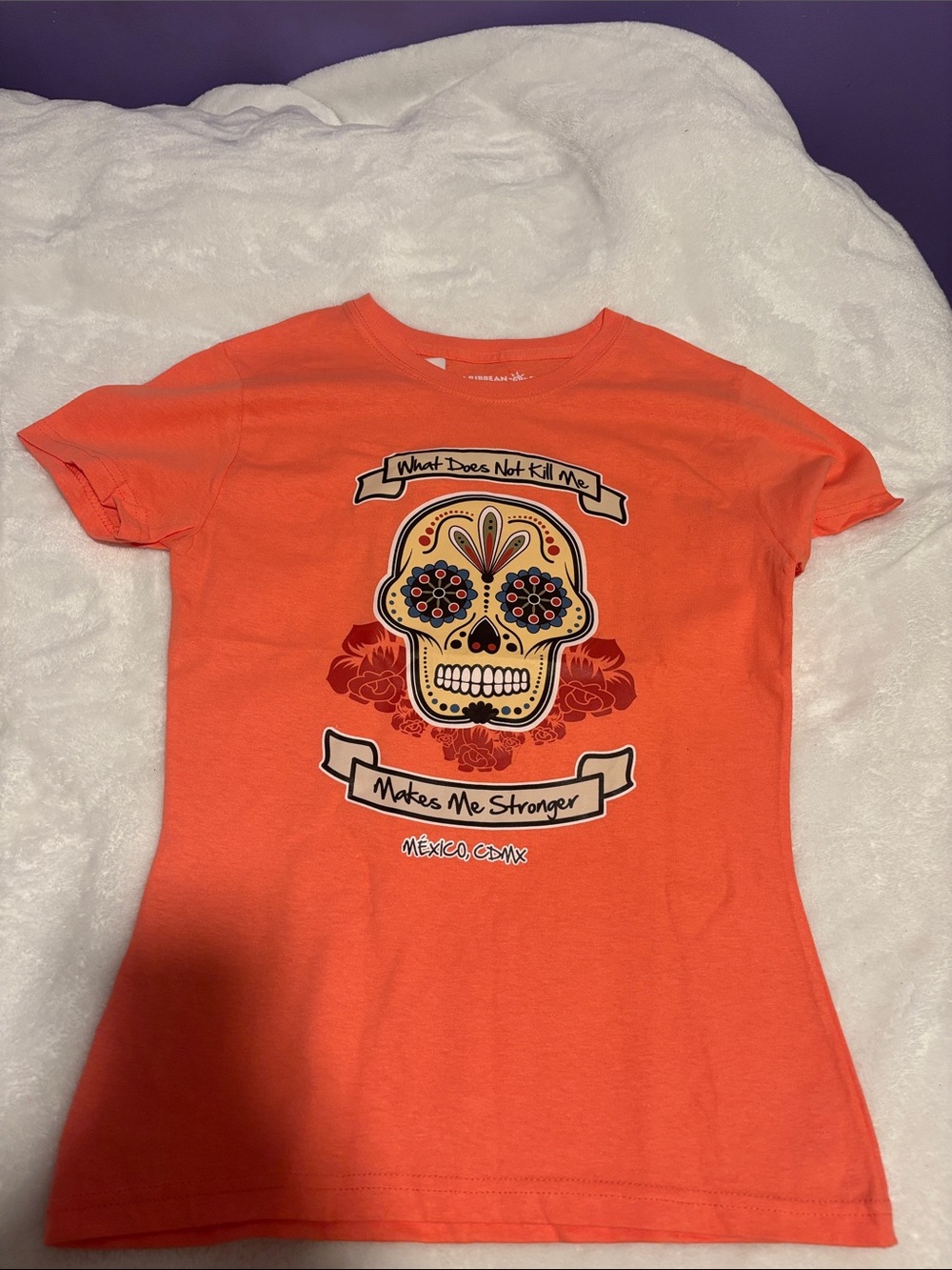 Caribbean Orange Kids Skull Graphic Tee
